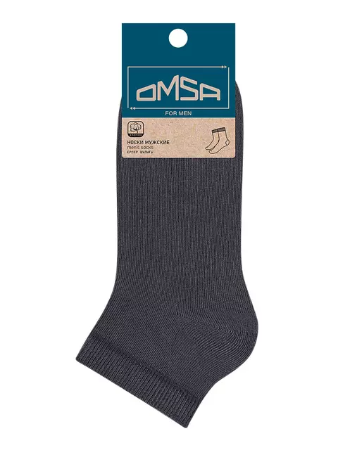 Мужские всесезонные укороченные носки omsa eco 402 grigio scuro, , 45-47 (29-31), OMSA, - 4