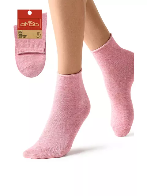 Женские высокие носки с люрексом omsa eco 256 rosa melange, , 39-41 (25-27), OMSA, - 1