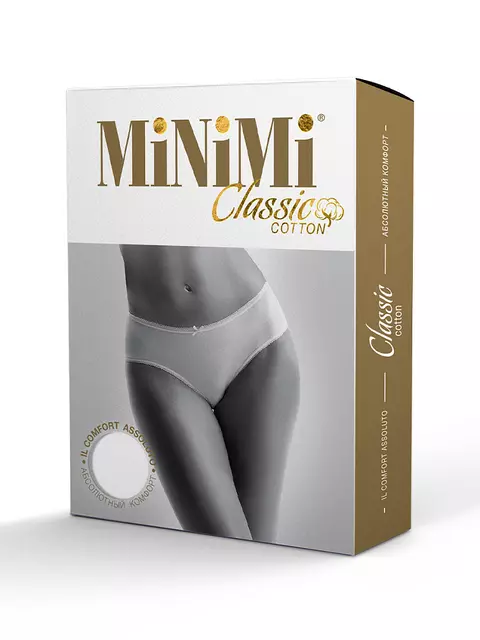 Трусы-слипы с широким бочком из хлопка minimi bo222 slip bianco, , 52 (2XL), MINIMI, - 5