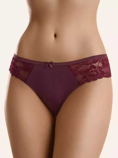 Трусы женские слипы с кружевом minimi bo223 slip borgogna, , 42 (XS), MINIMI, - 3