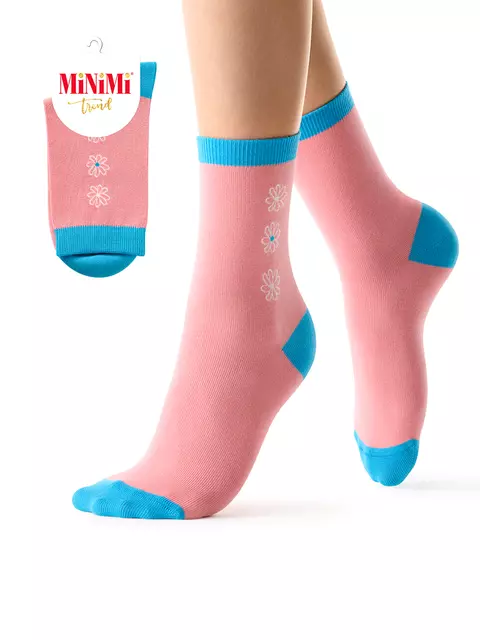 Женские высокие носки с трендовым рисунком minimi trend 4217 rosa antico, , 39-41 (25-27), MINIMI, - 1