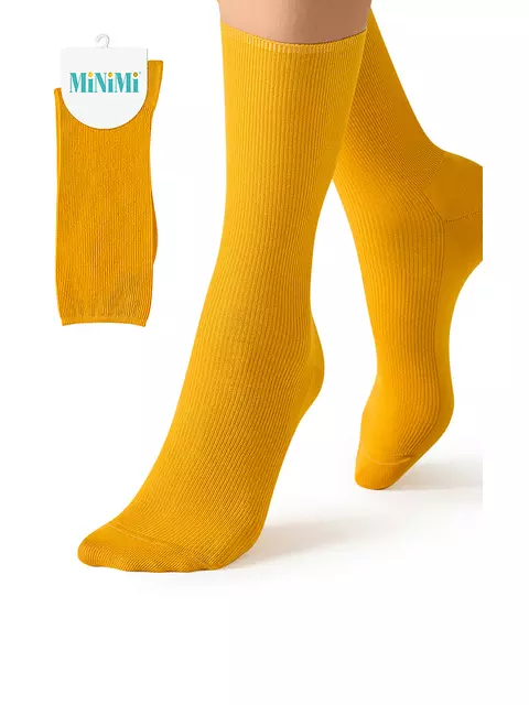 Женские носки c фактурным рисунком «лапша» minimi fresh 4103 ocra, , 39-41 (25-27), MINIMI, - 1