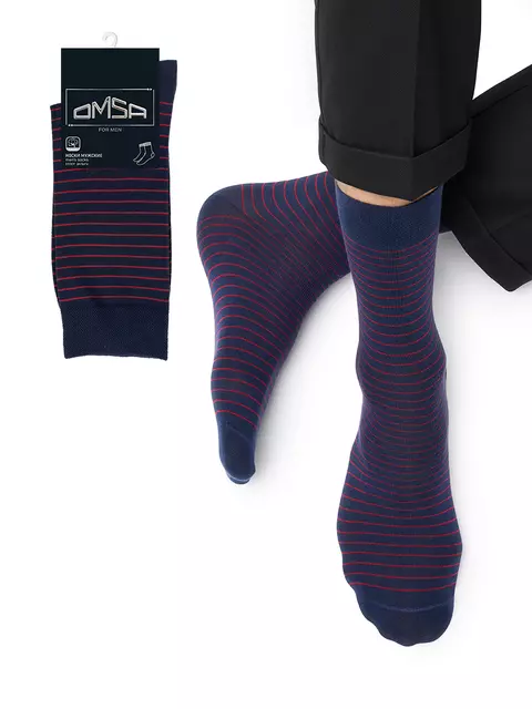 Мужские дизайнерские носки omsa style 501 rosso, , 45-47 (29-31), OMSA, - 1
