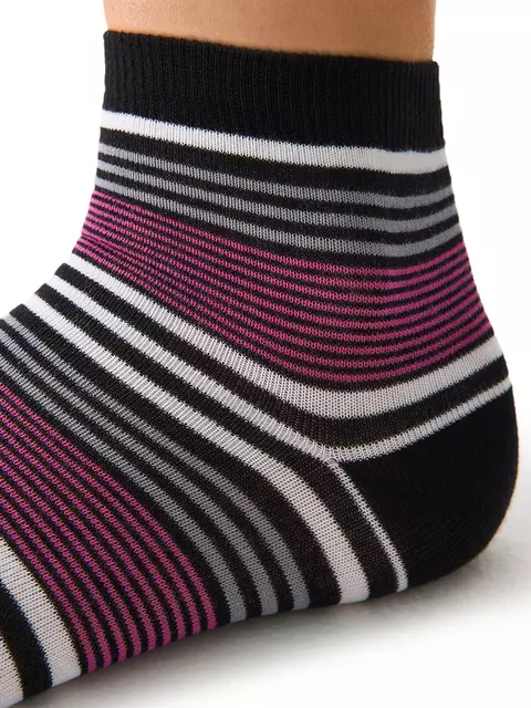 Женские носки в контрастную полоску minimi trend 4205 fuxia, , 39-41 (25-27), MINIMI, - 2