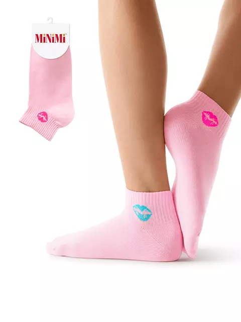 Женские укороченные носки с рисунком «love story» minimi trend 4213 rosa, , 39-41 (25-27), MINIMI, - 1