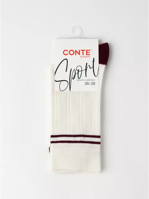 Носки женские conte sport 1104 молочный-бордовый, 25С-191СП, 39-41 (25-27), CONTE ELEGANT,  - 3