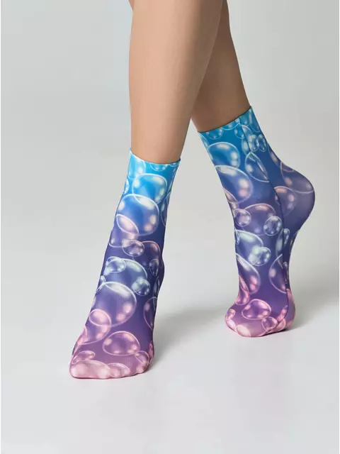 Плотные носки с рисунком «bubbles» conte fantasy 920 mix, 22С-55СП, 36-39 (23-25), CONTE ELEGANT,  - 4