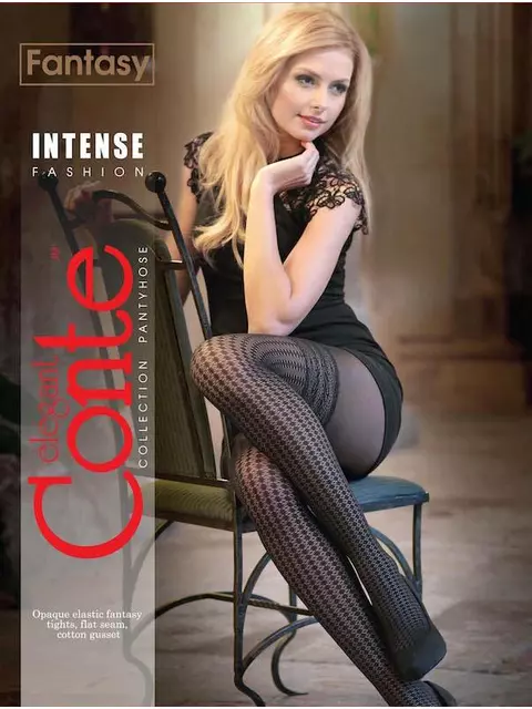 Колготки с имитацией ажурных чулок conte intense 40 nero, 13С-74СП, 2, CONTE ELEGANT,  - 1
