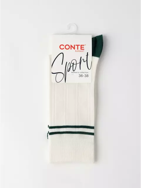 Носки женские conte sport 1104 молочный-зеленый, 25С-191СП, 39-41 (25-27), CONTE ELEGANT,  - 3