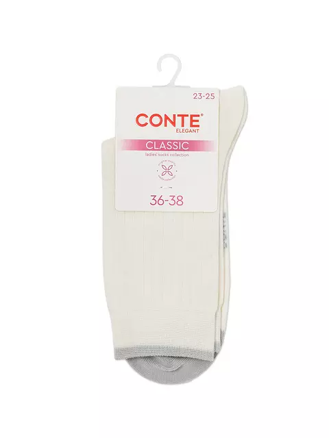 Носки женские conte classic 785 молочный-серый, 25С-32СП, 36-38 (23-25), CONTE ELEGANT,  - 2