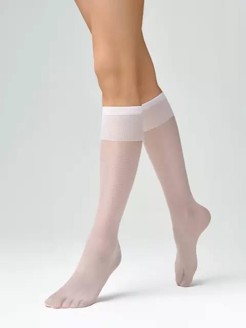 Гольфы женские (2 пары) minimi elastic 20 bianco, , (ONE SIZE), MINIMI, - 1