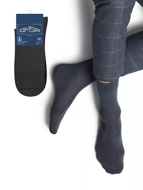 Носки из бамбука omsa classic 205 grigio scuro, , 39-41 (25-27), OMSA, - 1