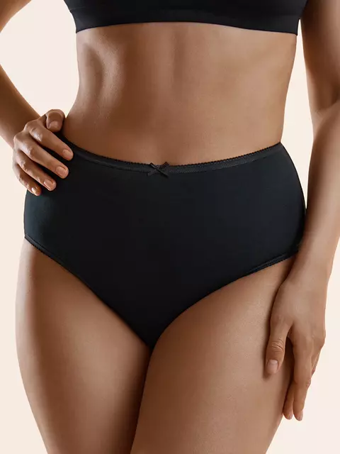 Женские трусы слипы макси из хлопка minimi bo241 slip maxi nero, , 48 (L), MINIMI, - 1