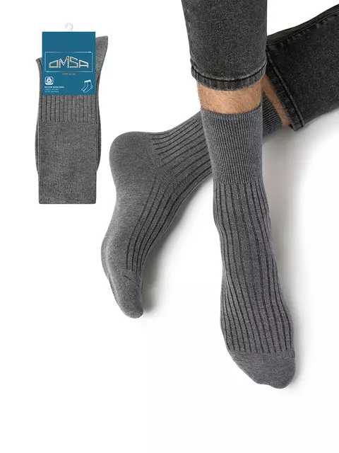 Носки мужские omsa comfort 310 grigio chiaro, , 45-47 (29-31), OMSA, - 5