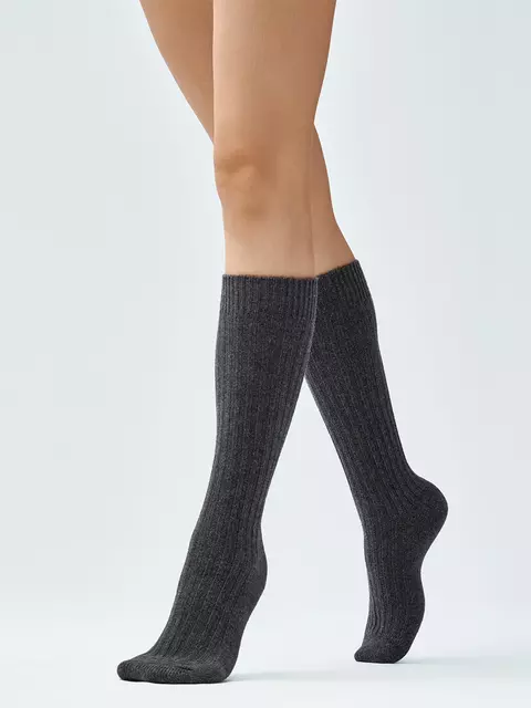 Гольфы женские с шерстью minimi gamb. lana velluto 260 grigio, , 39-41 (25-27), MINIMI, - 1