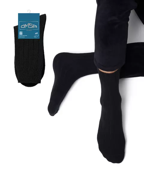 Носки мужские с шерстью omsa comfort 306 nero, , 39-41 (25-27), OMSA, - 1