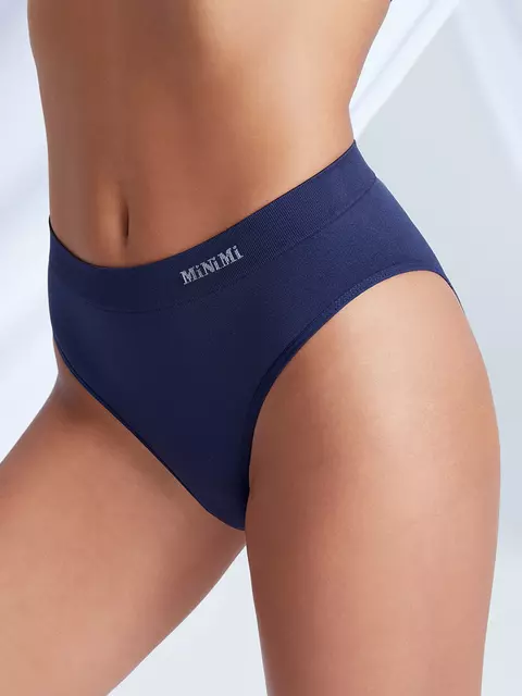 Бесшовные трусы женские слипы minimi ma222 slip alto blu notte, , 48/50 (L/XL), MINIMI, - 3
