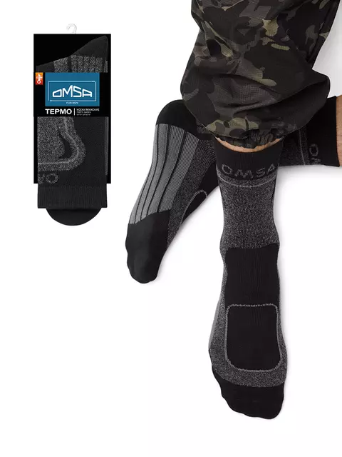 Носки мужские термо omsa thermo 902 grigio scuro, , 39-41 (25-27), OMSA, - 1