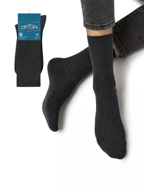 Носки мужские omsa comfort 310 grigio scuro, , 39-41 (25-27), OMSA, - 1