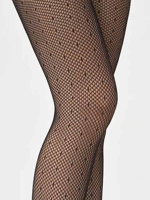 Бесшовные колготки женские minimi retina pois nero, , 2 (S/M), MINIMI, - 6