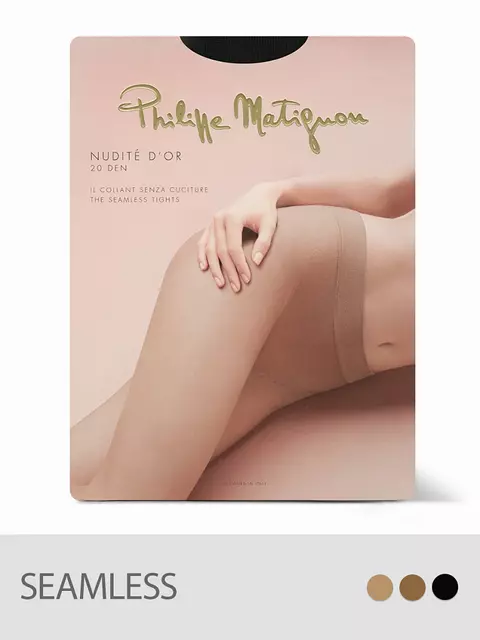 Бесшовные колготки philippe matignon nudite d`or 20den nero, , 2, PHILIPPE MATIGNON, - 1