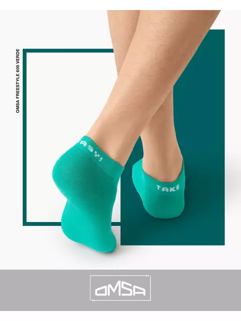 Носки мужские omsa freestyle 605 verde, , 35-38 (23-25), OMSA, - 1