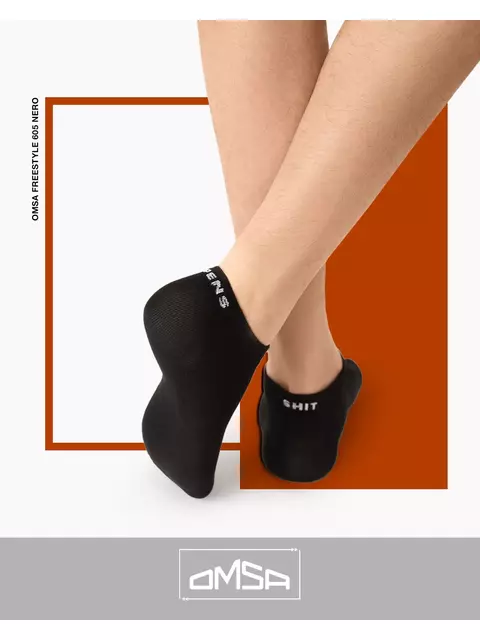 Носки мужские omsa freestyle 605 nero, , 42-44 (27-29), OMSA, - 1