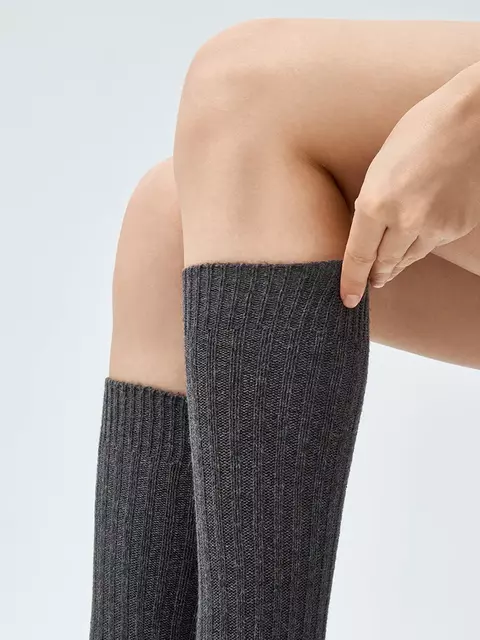 Гольфы женские с шерстью minimi gamb. lana velluto 260 grigio, , 39-41 (25-27), MINIMI, - 3