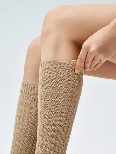 Гольфы женские с шерстью minimi gamb. lana velluto 260 beige, , 39-41 (25-27), MINIMI, - 3