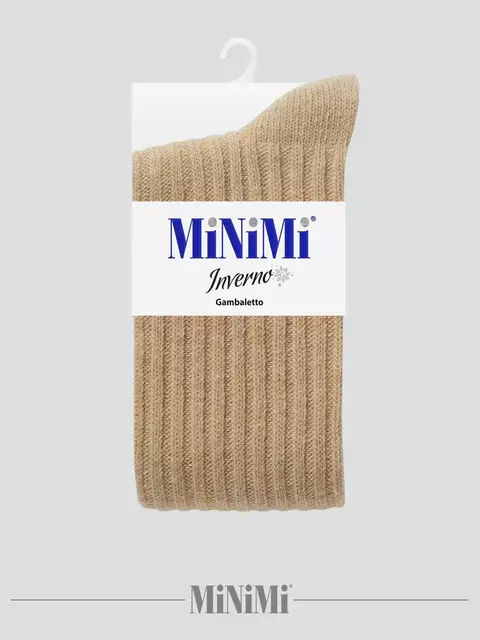 Гольфы женские с шерстью minimi gamb. lana velluto 260 beige, , 39-41 (25-27), MINIMI, - 2