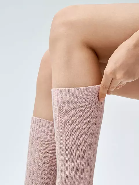 Гольфы женские с шерстью minimi gamb. lana velluto 260 cipria, , 39-41 (25-27), MINIMI, - 4