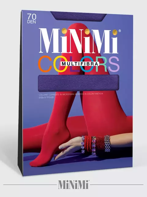Колготки женские minimi multifibra colors 70 3d violet, , 2, MINIMI, - 2