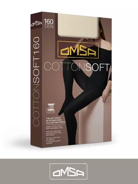 Колготки женские omsa cotton soft 160 avorio, , 2, OMSA, - 2