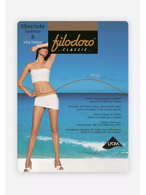 Колготки женские filodoro absolute summer 8 vita bassa playa, , 4, FILODORO, - 1