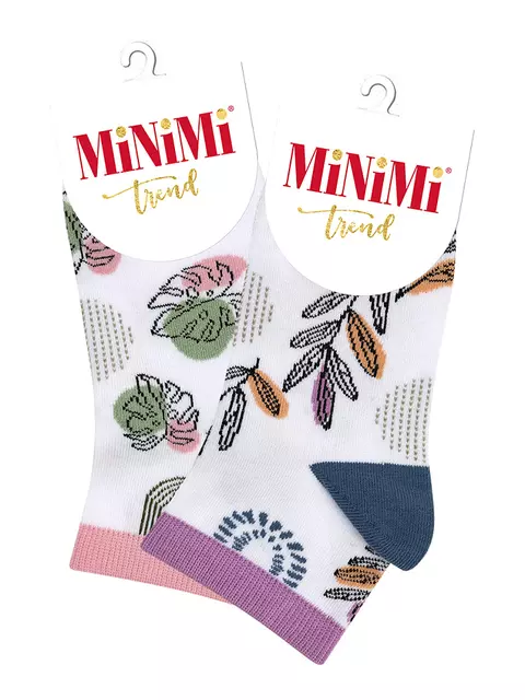 Женские носки с трендовым принтом minimi trend 4210 bianco/jeans, , 39-41 (25-27), MINIMI, - 2