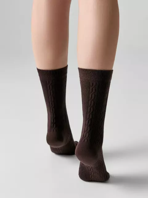 Удлинённые носки с узором conte classic 1123 chocolate, 26С-3СП, 39-41 (25-27), CONTE,  - 2