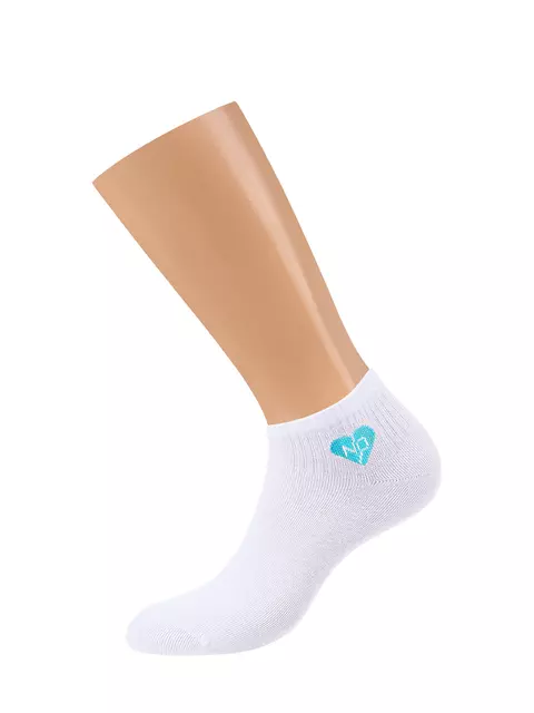 Женские укороченные носки с рисунком «love story» minimi trend 4213 bianco, , 35-38 (23-25), MINIMI, - 3