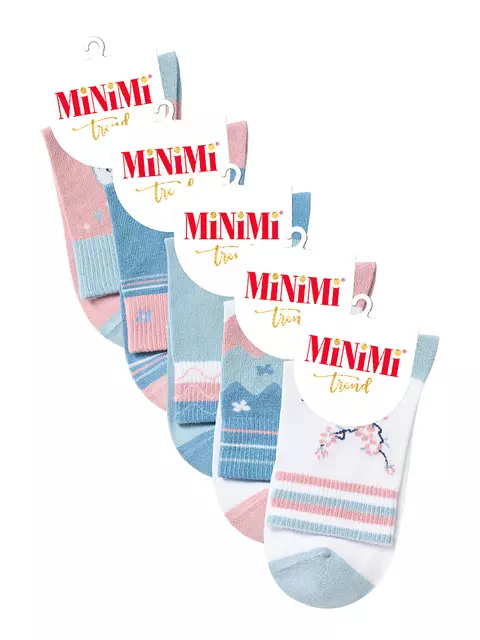 Высокие женские носки с трендовым рисунком minimi trend 4219 blu сhiaro, , 39-41 (25-27), MINIMI, - 2