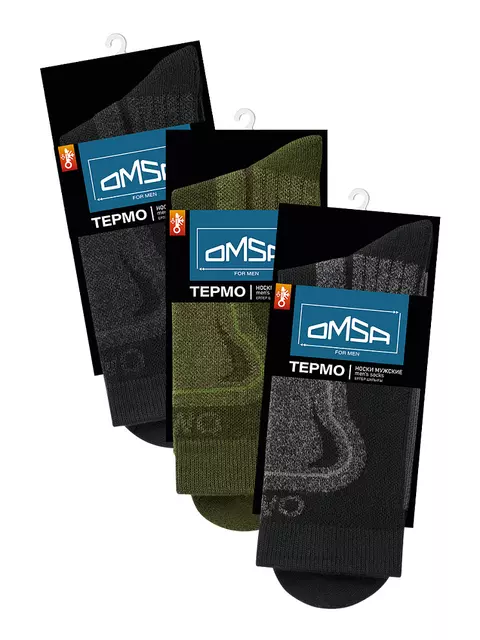 Носки мужские термо omsa thermo 902 grigio scuro, , 39-41 (25-27), OMSA, - 2
