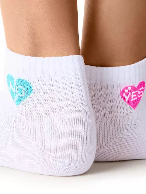 Женские укороченные носки с рисунком «love story» minimi trend 4213 bianco, , 35-38 (23-25), MINIMI, - 4