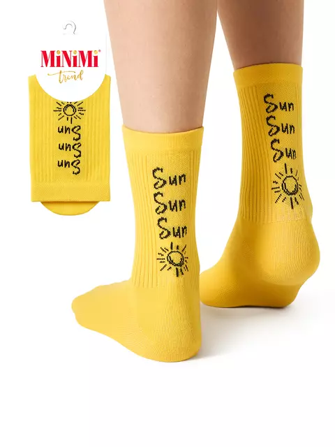 Высокие женские носки с актуальным рисунком minimi trend 4216 giallo, , 39-41 (25-27), MINIMI, - 1