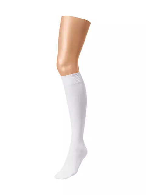 Женские однотонные гольфы из хлопка minimi classic 6202 bianco, , 39-41 (25-27), MINIMI, - 3