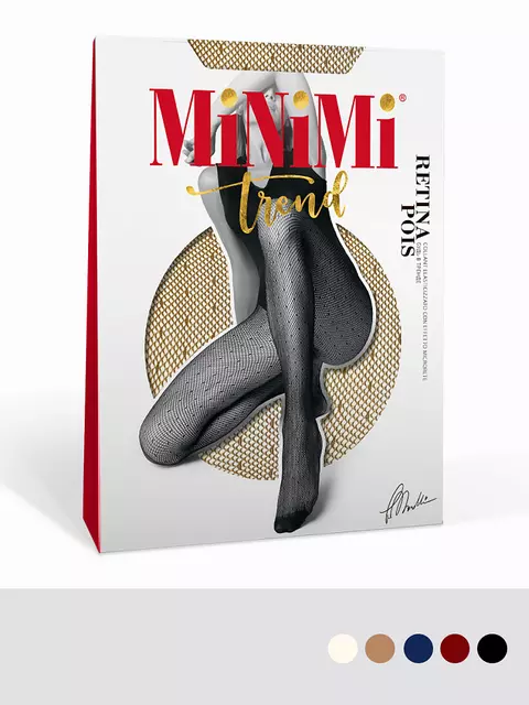 Бесшовные колготки женские minimi retina pois nero, , 2 (S/M), MINIMI, - 1