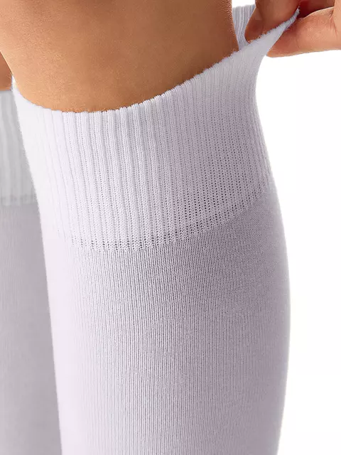 Женские однотонные гольфы из хлопка minimi classic 6202 bianco, , 39-41 (25-27), MINIMI, - 4