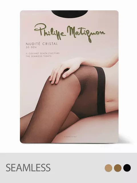 Бесшовные колготки philippe matignon nudite cristal 30den nero, , 2, PHILIPPE MATIGNON, - 1