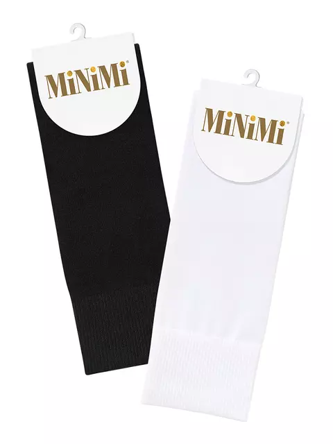 Женские однотонные гольфы из хлопка minimi classic 6202 nero, , 39-41 (25-27), MINIMI, - 2