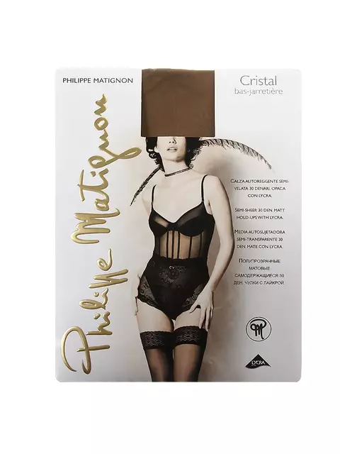 Чулки женские philippe matignon cristal 30 bas-jarretiere cappucсio, , 2 (8.5-9), PHILIPPE MATIGNON, - 1