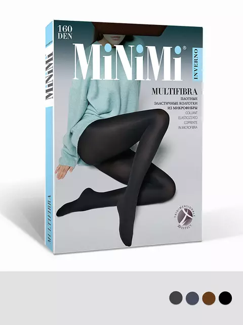 Колготки женские minimi multifibra 160 3d carbone, , 2, MINIMI, - 2