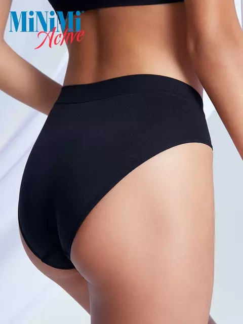 Бесшовные трусы женские слипы minimi ma222 slip alto nero, , 50/52 (XL/2XL), MINIMI, - 2