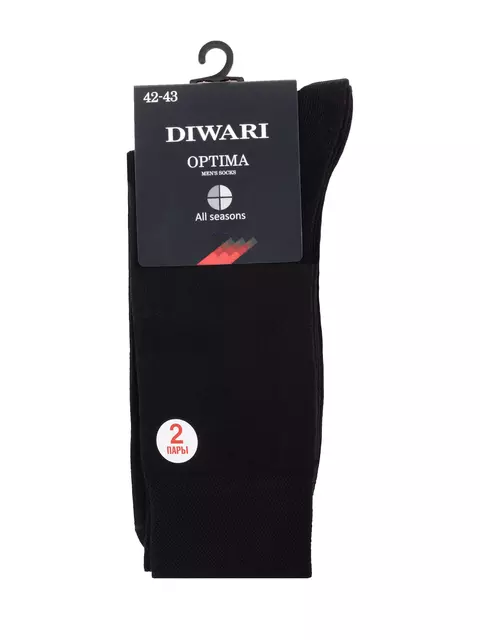 Носки мужские diwari optima 000 (all seasons) (2 пары с ложкой для обуви) черный, 7С-43СП, 42-43 (27), DIWARI,  - 2